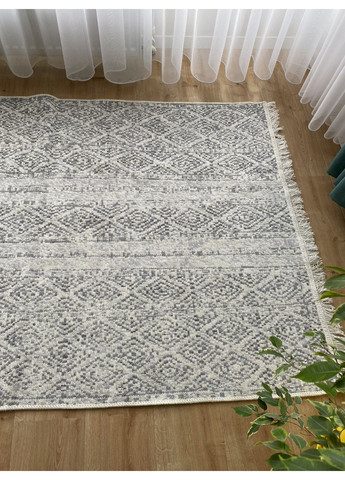 Бавовняний плетений двосторонній килим Shana 01 Arty 120Х180 см Сірій No Brand (371739177)