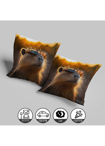 Подушка інтер’єрна "Капібара", 45×45 см, 3D принт / 1310545UA WONKEY (359448097)