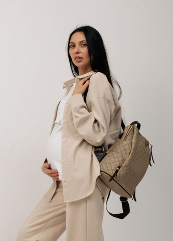 Бежевая спортивная, повседневный, кэжуал, джинсовая рубашка в клетку No Brand с длинным рукавом