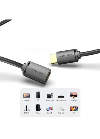 Кабель-удлинитель HDMI-A Male to HDMI-A Female 4K HD Cable PVC Type 1M Black () () Vention AHCBF (372682384)