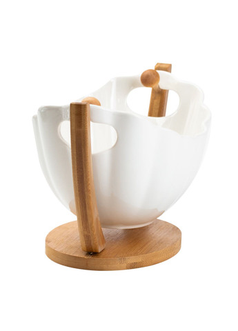 Фруктовница Yiwu керамическая на бамбуковой подставке 33*14*16 см HP1238 No Brand (351361376)