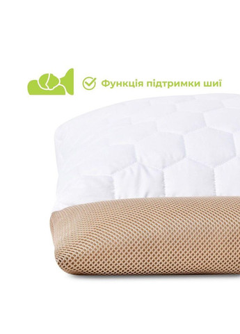 Подушка ортопедична з наволочкою Гречаний Комфорт 50х70 см із валиком для підтримки шиї з лухою IDEIA (334726481)