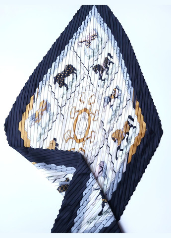 Платок жіночий на шию пліссе демісезонний в малюнок коней 56х56 см Zebra (279835756)