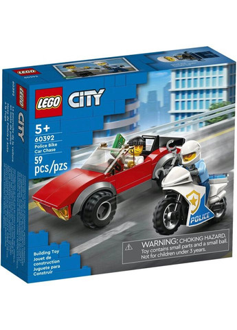 Конструктор City Преследование автомобиля на полицейском мотоцикле (60392) Lego (281425761)