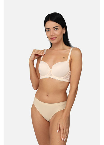 Бежевий бюстгальтер балконет жіночий колір бежевий cb-00278896 No Brand мереживо