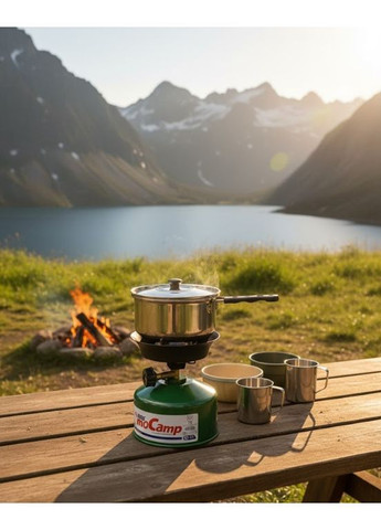 Походная газовая горелка с пьезоподжигом для кемпинга и походов Зеленый (2104618788) No Brand (368576310)