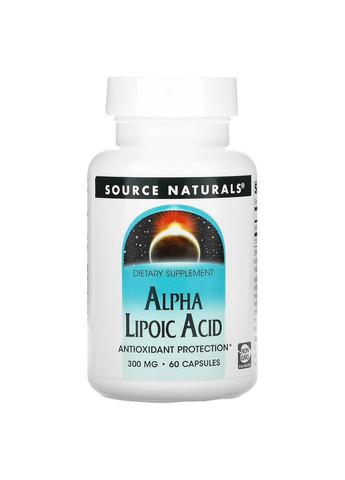 Натуральная добавка Alpha Lipoic Acid 300 mg, 60 капсул Source Naturals (293477292)