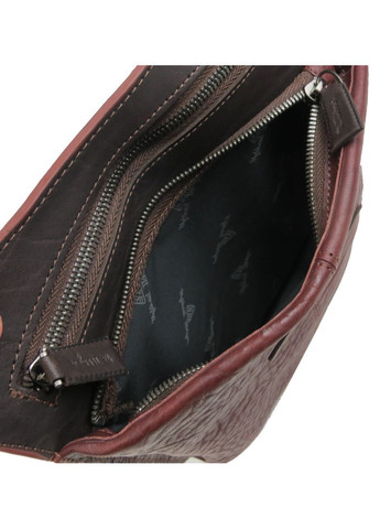 Шкіряна чоловіча сумка планшетка Михайло Іхтяр 45041 Бордовий із коричневим Mykhail Ikhtyar (298473243)