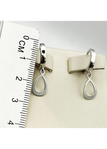 Сережки-кільця срібні "Капля" 2,15 г No Brand (369737328)