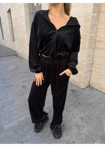 Женский велюровый костюм с кофтой на молнии No Brand (369135448)