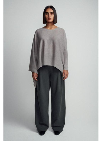 Сірий вовняний светр асиметричного крою Zara