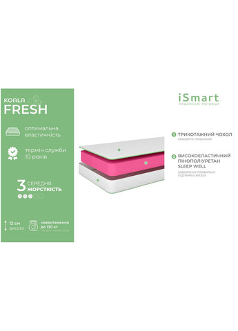 Матрас ортопедический Koala Fresh 70х170 см беспружинный (ISM051042) iSmart (311511827)