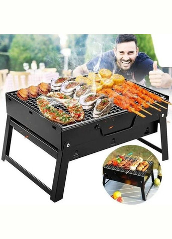 Переносний складний мангал з решіткою TL-353 чорний (2086354109) No Brand (328439681)