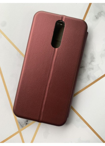 Чохол-книжка бордовий з малюнком на Xiaomi Redmi 8 Куромі (принт 390) Creative (360671746)