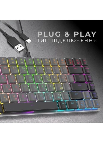 Клавиатура (MK141R) GAMEPRO MK141R Red Swich Low Profile RGB USB Dark Gray (316223042)