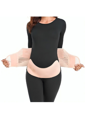 Дородовый послеродовой пояс бандаж на липучках для беременных эластичный материал 80-110 см (480196-Prob) Бежевый L Unbranded (331663117)