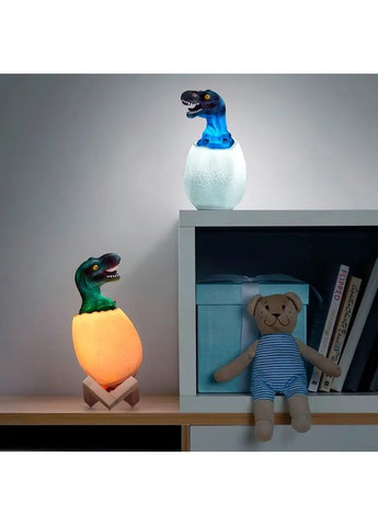 Дитячий світильник SUNROZ 3D Dinosaur Lamp лампа-нічник "Динозаврик у яйці" з пультом ДУ BIG (393958295)