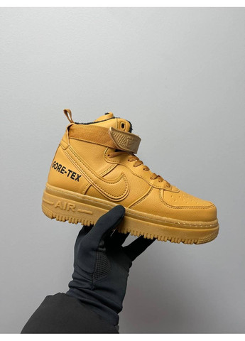 Коричневі Зимовий кросівки чоловічі nike air force gore-tex brown fur найк аір форс 1 преміум No Brand