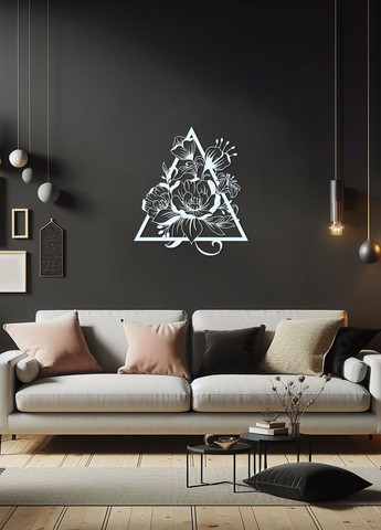 Настінний декор для дому, декоративне панно з дерева "Квітковий цвіт", оригінальний подарунок 60х70 см Woodyard (292113052)