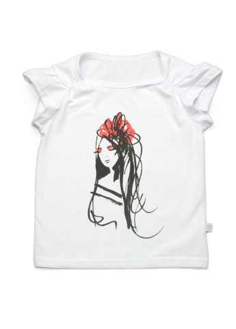 Белая футболка детская для девочек модный карапуз Trendy Tot 03-00960_000000001