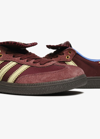 Кроссовки Adidas х Wales & Bones Black Ponny No Brand Samba бордовые демисезоны (326491116)