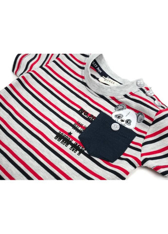 Комбінований літній набір дитячого одягу в смужку (14288-68b-red) Breeze