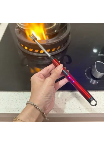Импульсная металическая зажигалка USB со встроенным аккумулятором для газовой плиты, духовки, свечей No Brand USB-зарядка (370792292)