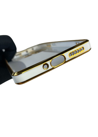 Чехол для Redmi Note 13 Pro 4G с кольцом MagSafe с золотой окантовкой на редми нот 13 про белый gs1 Xiaomi (366231616)