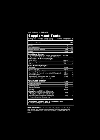 Передтренувальний комплекс Animal Primal Pre-Workout 507,5 г Fruit Punch Universal Nutrition (322820590)