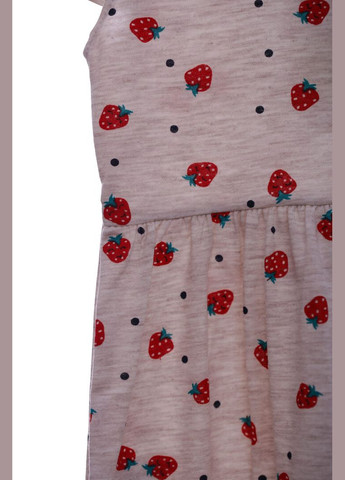 Бежева сукня трикотажна для дівчинки ferix в полуничку бежева 92 см (44870) BABYKROHA (323470244)