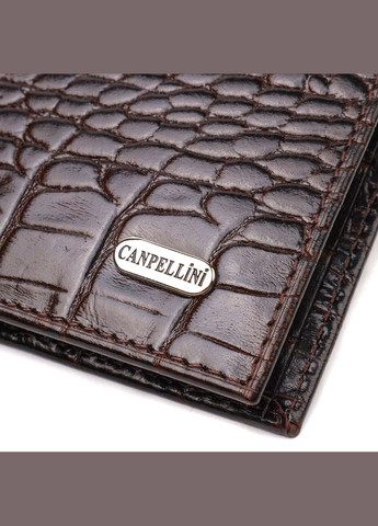 Портмоне для документов мужское из натуральной кожи с тиснением под крокодила 21870 Коричневый Canpellini (306881525)