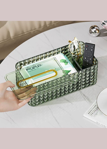 Настольная коробка-органайзер 3329 Green для салфеток прямоугольный пластковый 7шт Lesko (352013280)