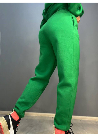 Брюки жіночі 24-13 спортивні штани джоггери на резинці утеплені на флісі зелені Pepper&Mint (313862900)