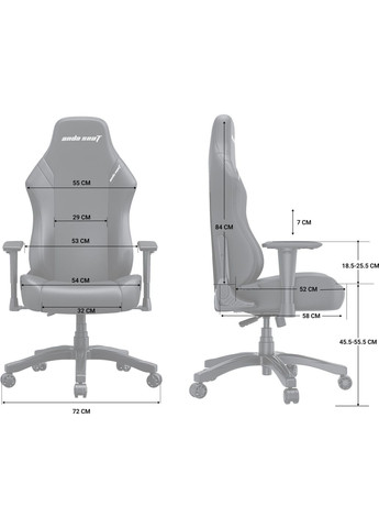 Крісло для геймерів Luna Size L Fabric Grey (AD18-44-G-F) Anda Seat (354734356)