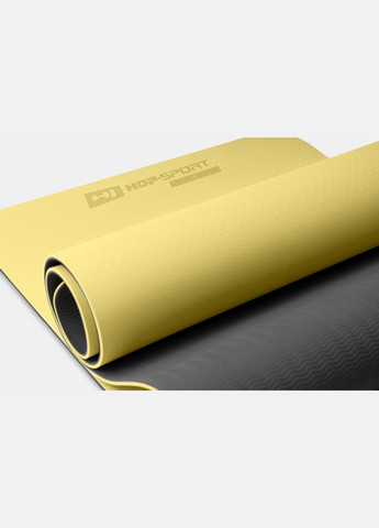 Коврик для фитнеса TPE 0,6см HS-T006GM желто-серый Hop-Sport (303127104)