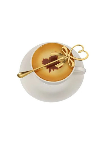 Кавова ложка у формі бантика 1 шт, золотого кольору. Ложка для морозива. No Brand (315034635)