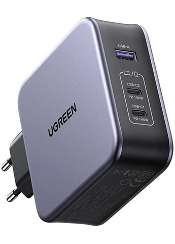 Зарядний пристрій CD289 GaN 140W Gray + кабель Type-C 1.5 м (90549) Ugreen (316465834)