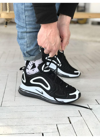 КРОССОВКИ ЖЕНСКИЕ NIKE AIR MAX 720 BLACK WHITE НАЙК АИР МАКС 720 No Brand чёрные демисезоны (368859793)