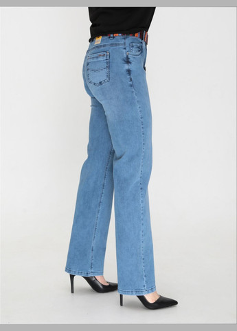 Джинсы женские голубые тонкие прямые со стрейчем Палаццо Adorati - (322999525)