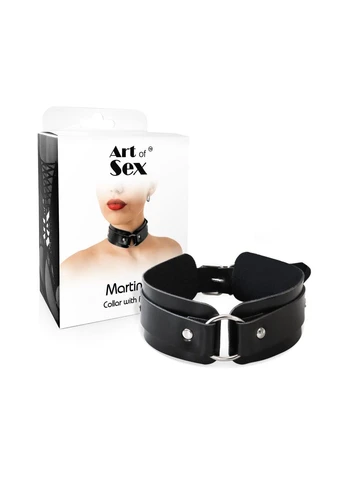Кожаный БДСМ-ошейник с кольцом Martina Collar with ring Черный Art of Sex (311509753)