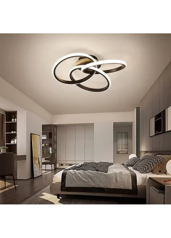 Сучасний LED-світильник у чорному корпусі із трьох кілець Ø 50 см LineF (400168068)