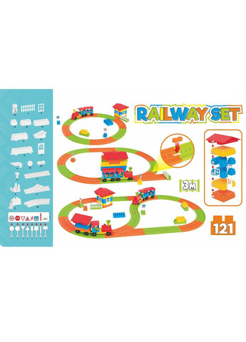 Дитячий іграшковий конструктор Залізна дорога на 3 метри та 130 елементів Комбінований (4781052317) ТехноК (372444931)