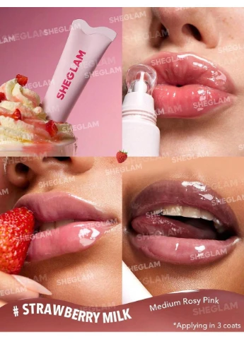 Блиск для губ зволожуючий Crystal Glaze Moisturizing Lip Care Strawberry Milk 10 мл Sheglam (392964089)