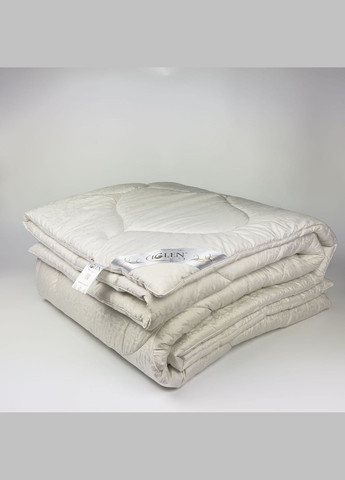 Одеяло из овечьей шерсти зимнее двуспальное 160х215 в жаккардовом дамаске (1602155) Iglen (282313340)