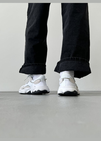 Кроссовки женские и мужские Adidas Ozweego white beige | Адидас Озвиго белые бежевые No Brand белые демисезоны (316231465)