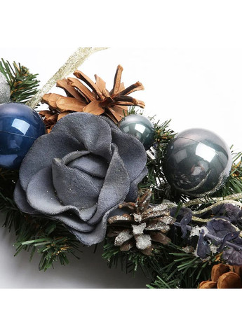 Вінок штучний різдвяний з прикрасами Лавандовий сюрприз 904949 30 см Yes (369345535)