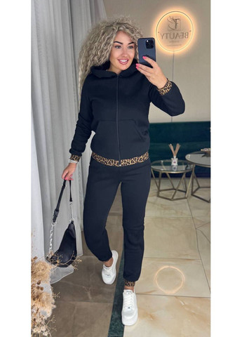 Костюм двійка тринитка на флісі+дорога фурнітура,штани та кофта з капюшоном Україна (352253591)
