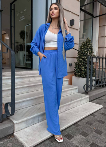 Базовый повседневный свободный костюм двойка: рубашка + штаны Україна (328392188)