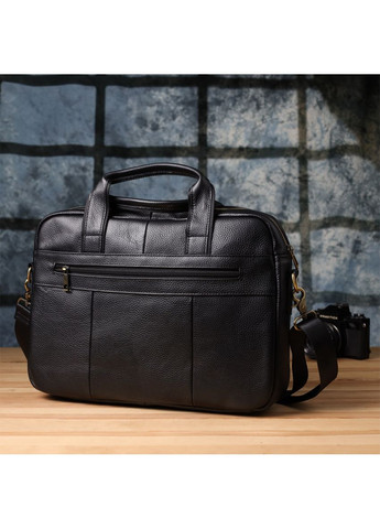 Сумка портфель через плечо для мужчин из натуральной кожи для документов А4 с отделением для ноутбука Черный 40620 Vintage (361409834)