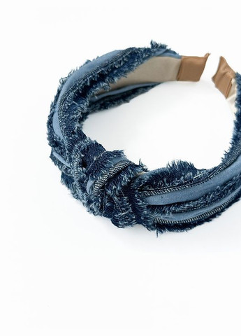 Женский джинсовый обруч темно-синий узелок - украшение для волос для женщины, девушки (ободок женский, джинсовый ободок) Miso (293944127)